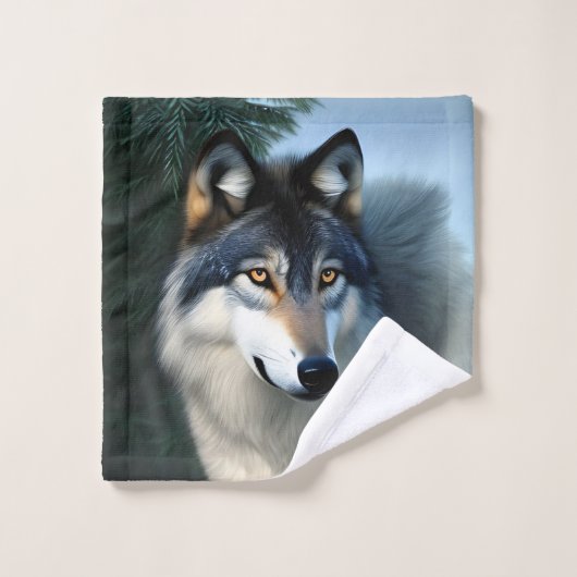 De Arctische Wolf, de wasdoek. Washandje (Wasdoekje)