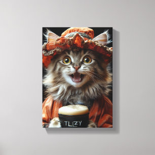 De aristocratische katachtige - elegante kattenpor canvas afdruk