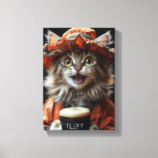De aristocratische katachtige - elegante kattenpor canvas afdruk