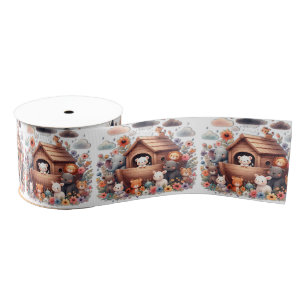 De ark van Noach met kleine dieren Grosgrain Lint