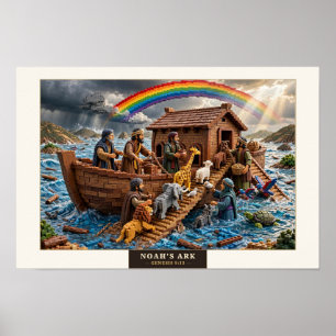 De ark van Noach — Poster met bouwsteen kunst