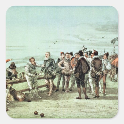 De Armada van 1888 in Sight Vierkante Sticker (Voorkant)