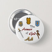 De Armor van God Ronde Button 5,7 Cm (Voorkant /achterkant)