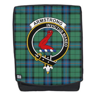 De Armstrong Hunting Clan Crest Tartan Pset Rugtassen