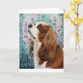 De Arrogante Koning Charles Spaniel van Blenheim Kaart (Gele Bloem)