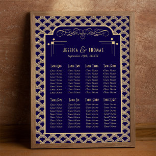 De  Art Deco Gatsby Wedding Seating Seating Seatin Poster