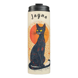 De artistieke kat thermosbeker