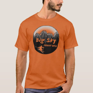 De artistieke skist Big Sky Montana T-shirt