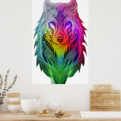 De artistieke visie van de Sigma Wolf-illustratie Poster (Keuken)