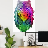 De artistieke visie van de Sigma Wolf-illustratie Poster (Thuiskantoor)