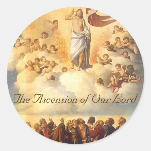 De Ascension of Our Lord Ronde Sticker (Voorkant)