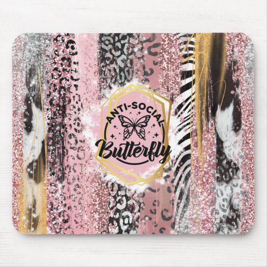 De asociale vlinder mousepad muismat (Voorkant)