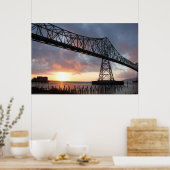 De Astoria-Megler-brug op de zon Poster (Keuken)