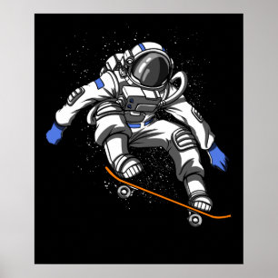 De Astronaut die van de schaatser Kosmische Ruimte Poster