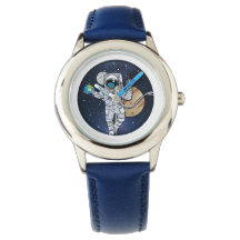 De Astronaut geniet in de ruimte ( horloge)