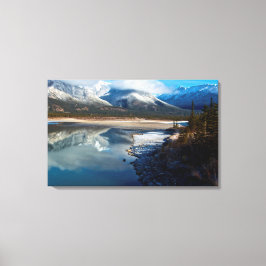 De Athabasca-rivier in het natuurpark Jasper Canvas Afdruk