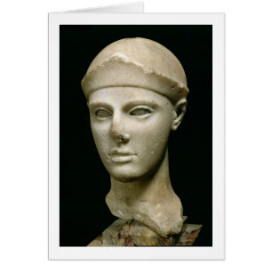 De Athena van Aegina, met een helm, hoofd van een