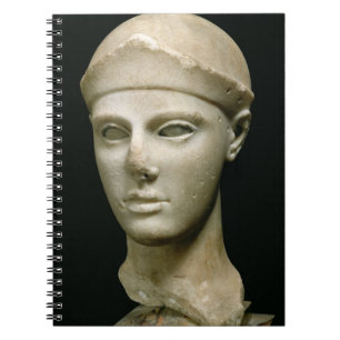 De Athena van Aegina, met een helm, hoofd van een Notitieboek