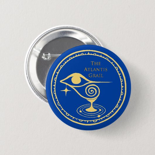 De Atlantis Grail Logo Button - Blue Quadrant (Voorkant /achterkant)