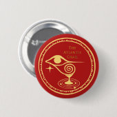 De Atlantis Grail Logo Button - Rood kwadrant (Voorkant /achterkant)