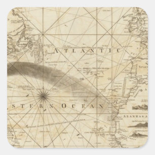 De Atlantische Oceaan Vierkante Sticker