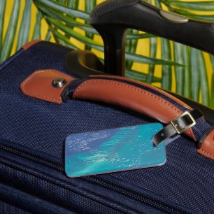 De Atlantische Oceaan voor de kust van de Bahama's Bagagelabel