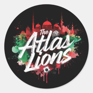 De Atlas Leeuwen - de bijnaam van Marokko Ronde Sticker