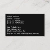 De atletische Visitekaartjes van de Trainer (Achterkant)