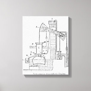 De atmosferische motor van Newcomen Canvas Afdruk