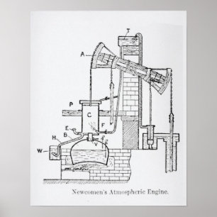 De atmosferische motor van Newcomen Poster