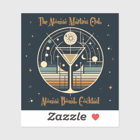 De Atomic Martini Club Atomic Bomb Cocktail Sticker (Vel)