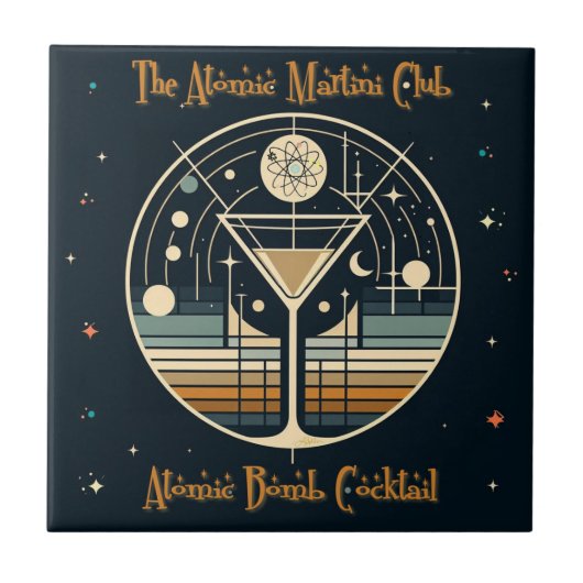 De Atomic Martini Club Atomic Bomb Cocktail Tegeltje (Voorkant)