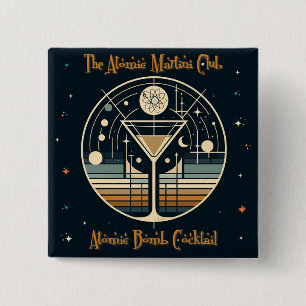 De Atomic Martini Club Atomic Bomb Cocktail Vierkante Button 5,1 Cm