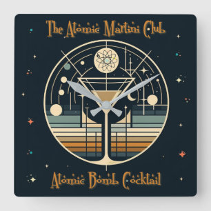 De Atomic Martini Club Atomic Bomb Cocktail Vierkante Klok