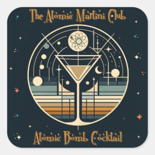 De Atomic Martini Club Atomic Bomb Cocktail Vierkante Sticker