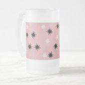 De atoom Roze Starbursts Berijpte Mok van het Glas (Voorkant links)