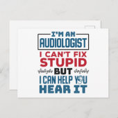 De audioloog kan niet onstuimig bevestigen helpen briefkaart (Voorkant / Achterkant)