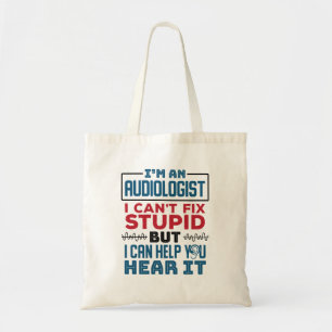 De audioloog kan niet onstuimig bevestigen helpen tote bag