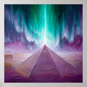 De aurora en de energie van de Cydonipiramide Poster