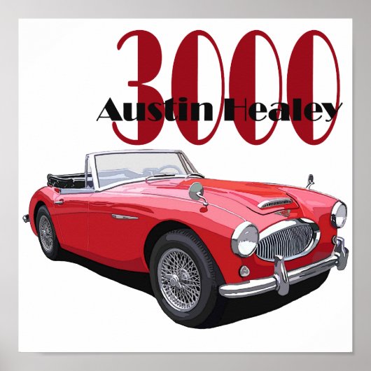 De Austin Healey 3000 Poster (Voorkant)
