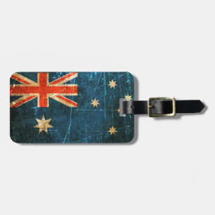 De Australische vlag Scratched and Worn Bagagelabel