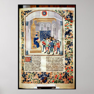 De auteur die zijn boek aan de landbouwers voorleg poster