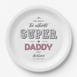 De authentieke superpapa papieren bordje