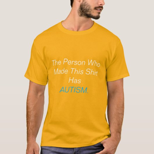 De AUTISME Persoon - Geel T-shirt (Voorkant)