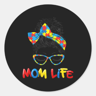 De Autistische Autisme Bewustzijn Moeder-leven Vro Ronde Sticker