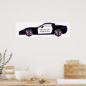 De auto van de Politie van het concept - voeg uw e Poster (Keuken)