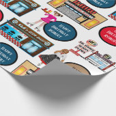 De auto van de Retro van 1950 is persoonlijk geper Cadeaupapier (Hoek)