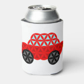 De auto van het leven - heilige vormen A3, rood. Blikjeskoeler (Blikje Achterkant)