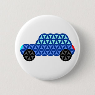 De auto van het leven - heilige vormen B1, blauw. Ronde Button 5,7 Cm