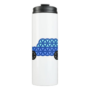 De auto van het leven - heilige vormen B1, blauw. Thermosbeker